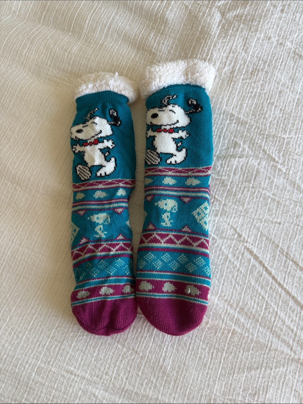 Fuzzy snoopy socks